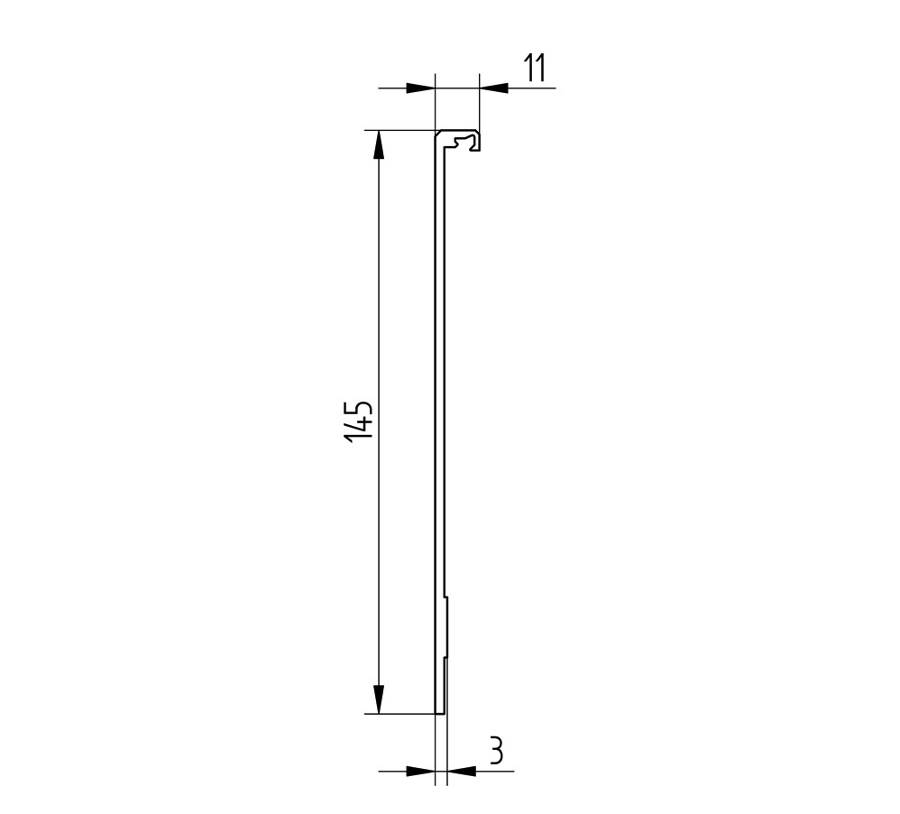 Zeichnung des Abdeckprofil fuer Set4