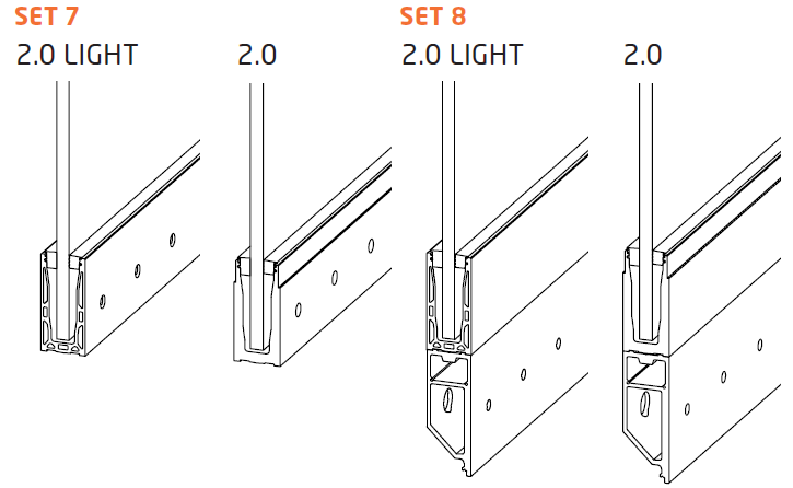 Übersicht der Profile 2.0 und 2.0 light Set 7 und Set 8