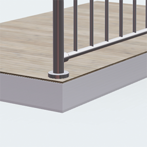 Edelstahl Stabgeländer Montage auf der Bodenplatte