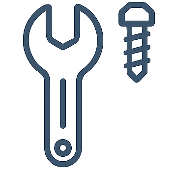 Zwei gekreuzte Werkzeuge