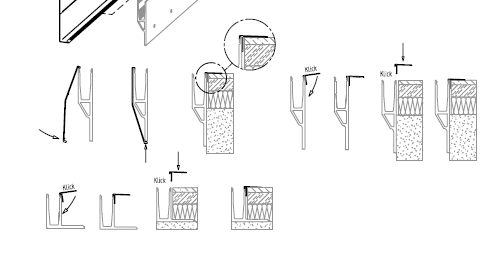 Montage der Abdeckprofile auf der Balkon- oder Innenseite