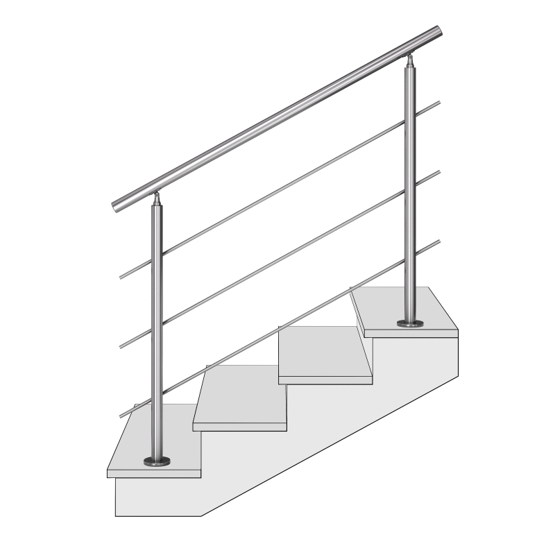 Relinggeländer mit 3 Querstreben
